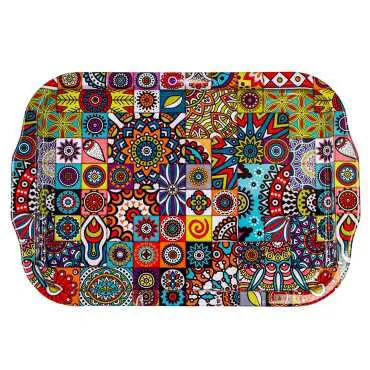 Toptan Mandala Temalı Tepsi Çift Yön Baskılı 23*30 CM