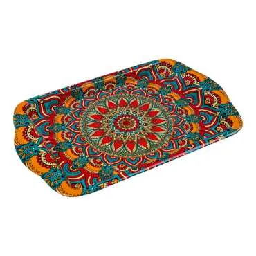 Toptan Mandala Temalı Mini Tepsi Çift Yön Baskılı (25*16 Cm) - 8