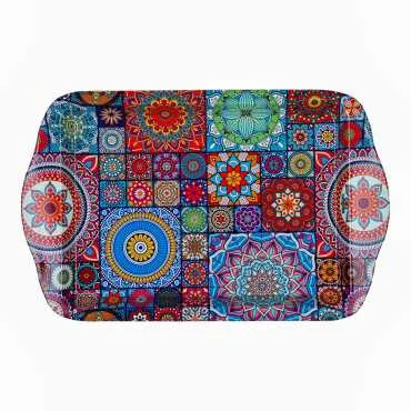 Toptan Mandala Temalı Mini Tepsi Çift Yön Baskılı (25*16 Cm) - 13