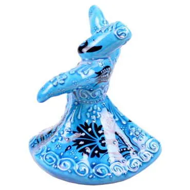 Turquoise Ceramic Small Whirling Dervish Figurine - Standart - 2