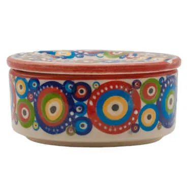 Nazar Embossed Small Lidded Cylinder Ashtray - 4