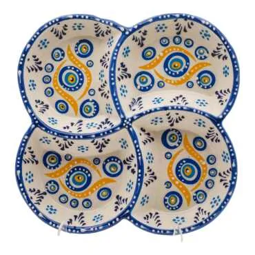 Evil Eye Themed Special Embossed Evil Eye Four Section Snack Bowl