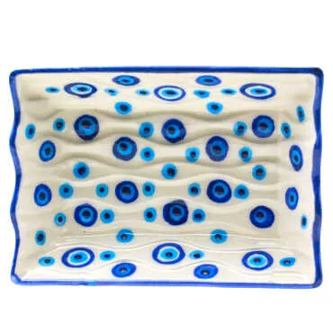 Nazar Themed Embossed Evil Eye Wavy Snack Bowl 105x150x40 mm - Standart - 2