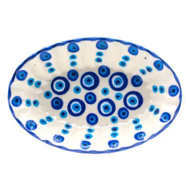 Nazar Themed Embossed Nazar Boat Shaped Snack Bowl 108X160X34 mm - Standart - 2