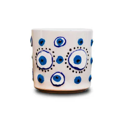 Embossed Ceramic Evil Eye Shot Glass - Standart - 2