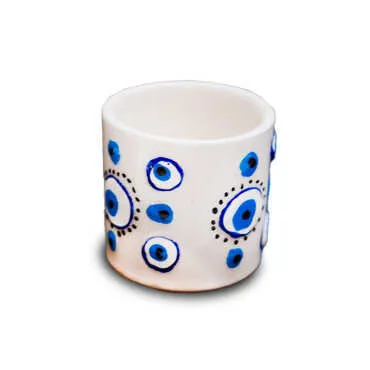 Embossed Ceramic Evil Eye Shot Glass - Standart - 3