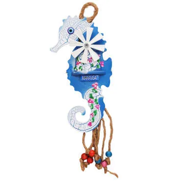 Manavgat Themed Nautical Seahorse and Windmill Wall Decor