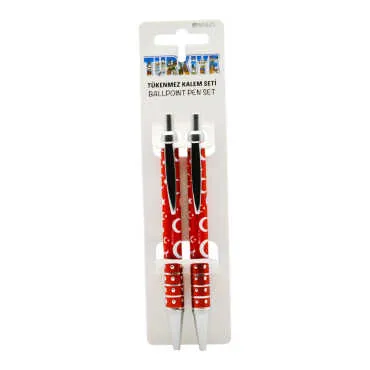 Flag Themed Twin Click Ballpoint Pen Set
