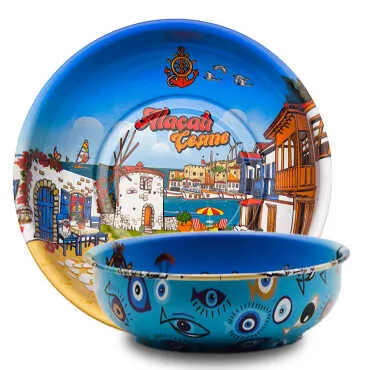 Alaçatı Themed Metal Bowl 95 mm