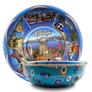 Antalya Themed Metal Bowl 95 mm