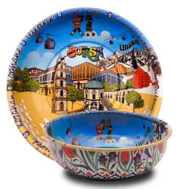Bursa Themed Metal Bowl 95 mm