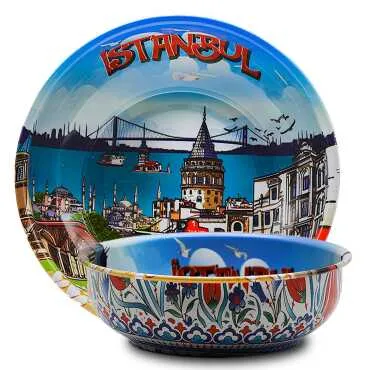 Istanbul Themed Metal Bowl 95 mm