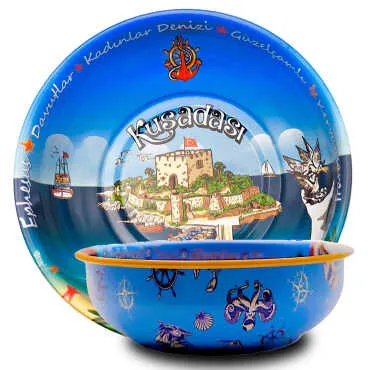 Kuşadası Themed Metal Bowl 95 mm