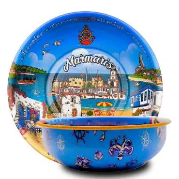 Marmaris Temalı Metal Kase 95 Mm