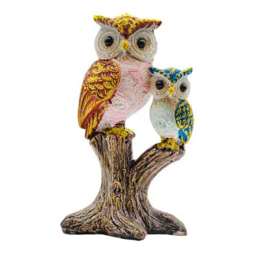 Polyester İkili Dalda Baykuş 12 Cm
