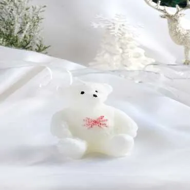 Teddy Bear Candle in New Year Outfit - Standart