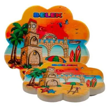 Belek Themed UV Daisy Traditional Coaster 88 mm - Standart