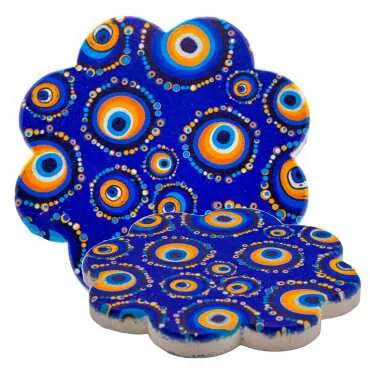 Nazar Themed UV Daisy Traditional Coaster 88 mm