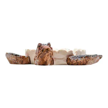 Antalya Themed Mother of Pearl Stone Studded Large Polyester Turtle Ashtray 13.5x12 cm - Standart - 2