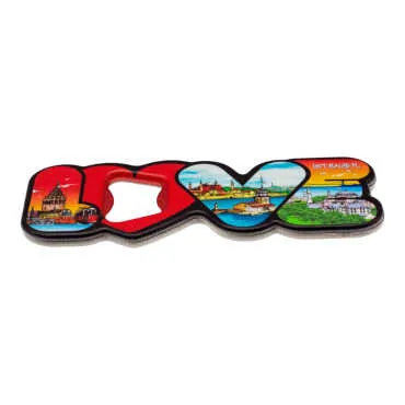 İstanbul Themed UV Love Bottle Opener Refrigerator Magnet - 2