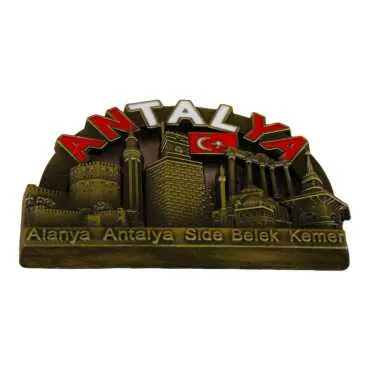 Antalya Themed Metal Mix Refrigerator Magnet - 10