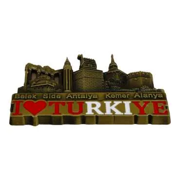 Antalya Themed Metal Mix Refrigerator Magnet - 12
