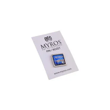 Wholesale Marmaris Themed Myros Square Badge 18x18 mm - 10