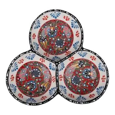 Özel Kabartma  Üçlü Yuvarlak Çerezlik Orta 18 Cm - 2