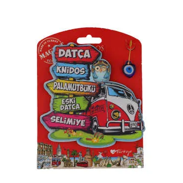 Toptan Datça Temalı Myros Kartonetli̇ Uv Ahşap Magnet - 8