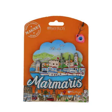 Toptan Marmaris Temalı Myros Kartonetli̇ Uv Ahşap Magnet - 2