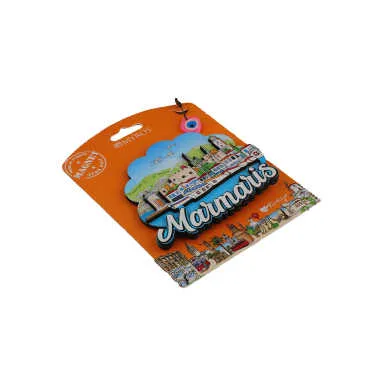 Toptan Marmaris Temalı Myros Kartonetli̇ Uv Ahşap Magnet - 21