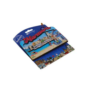 Toptan Marmaris Temalı Myros Kartonetli̇ Uv Ahşap Magnet - 18