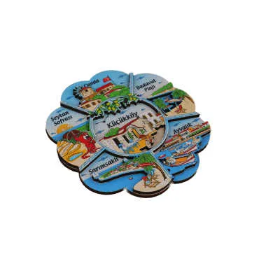Ayvalik Themed Wooden Customised 2D Souvenir Fridge Magnet - 9