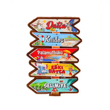 Wholesale Datça Themed 3D Picture Wooden Refrigerator Magnet - 2