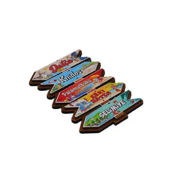 Wholesale Datça Themed 3D Picture Wooden Refrigerator Magnet - 13