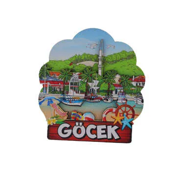 Wholesale Göcek Themed 3D Picture Wooden Refrigerator Magnet - 2