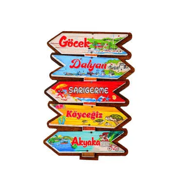 Wholesale Göcek Themed 3D Picture Wooden Refrigerator Magnet - 4