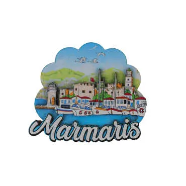 Marmaris Themed Wooden Customised 2D Souvenir Fridge Magnet