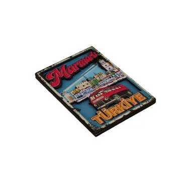 Marmaris Themed Wooden Customised 2D Souvenir Fridge Magnet - 13