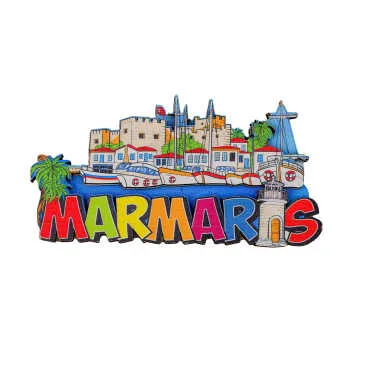 Marmaris Themed Wooden Customised 2D Souvenir Fridge Magnet - 10