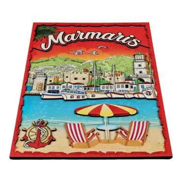 Marmaris Themed Wooden Customised Door Sign Board 200x290 Mm - 5
