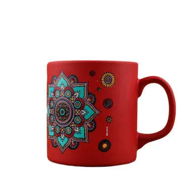 Wholesale Tile Themed Ceramic Colorful Mug - (Kırmızı A) - 7