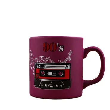 Wholesale Cassette Vinyl Themed Colorful Ceramic Mug - (Mor A) - 3
