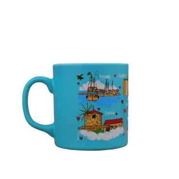Ayvalik Region Themed Customised Serigraphy Printed Ceramic Mug 82x90 mm - 21