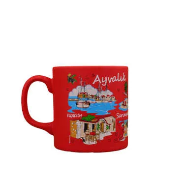 Ayvalik Region Themed Customised Serigraphy Printed Ceramic Mug 82x90 mm - 6