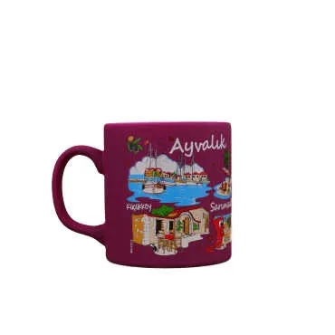 Ayvalik Region Themed Customised Serigraphy Printed Ceramic Mug 82x90 mm - 3