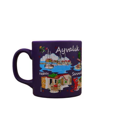 Ayvalik Region Themed Customised Serigraphy Printed Ceramic Mug 82x90 mm - 7