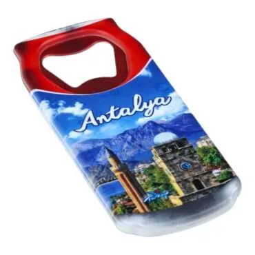 Antalya Themed Customised UV Printed Coca Cola Bottle Shape Plastic Base Bottle Opener 43x80 mm - 5