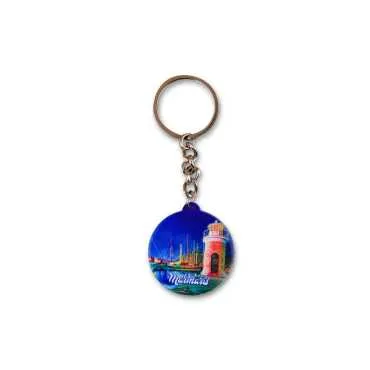 Wholesale Marmaris Themed Myros UV Square Keychain 42.3 mm - 8