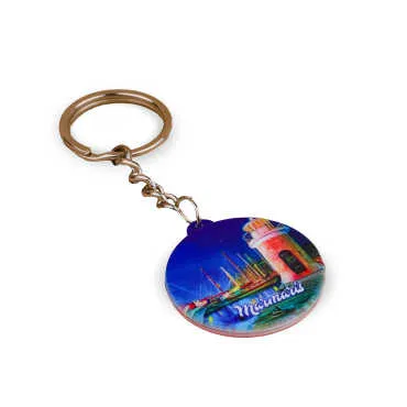 Wholesale Marmaris Themed Myros UV Square Keychain 42.3 mm - 15